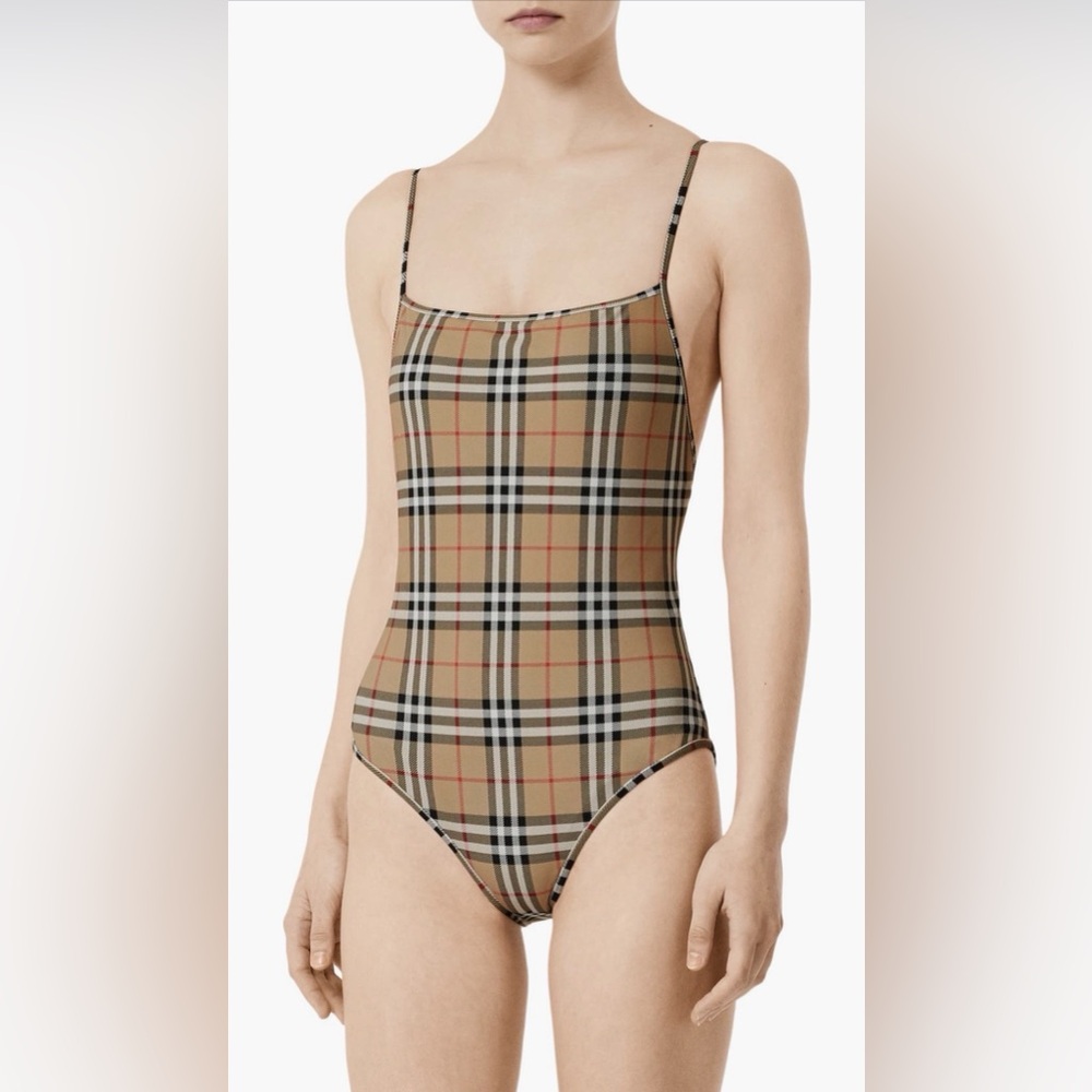 burberry Check One-Piece Swimsuit In Size Small NWT